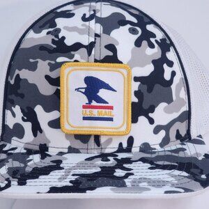 U.S. Mail (USPS) Patched Pacific Headwear Snow Camo Flexfit Trucker Hat